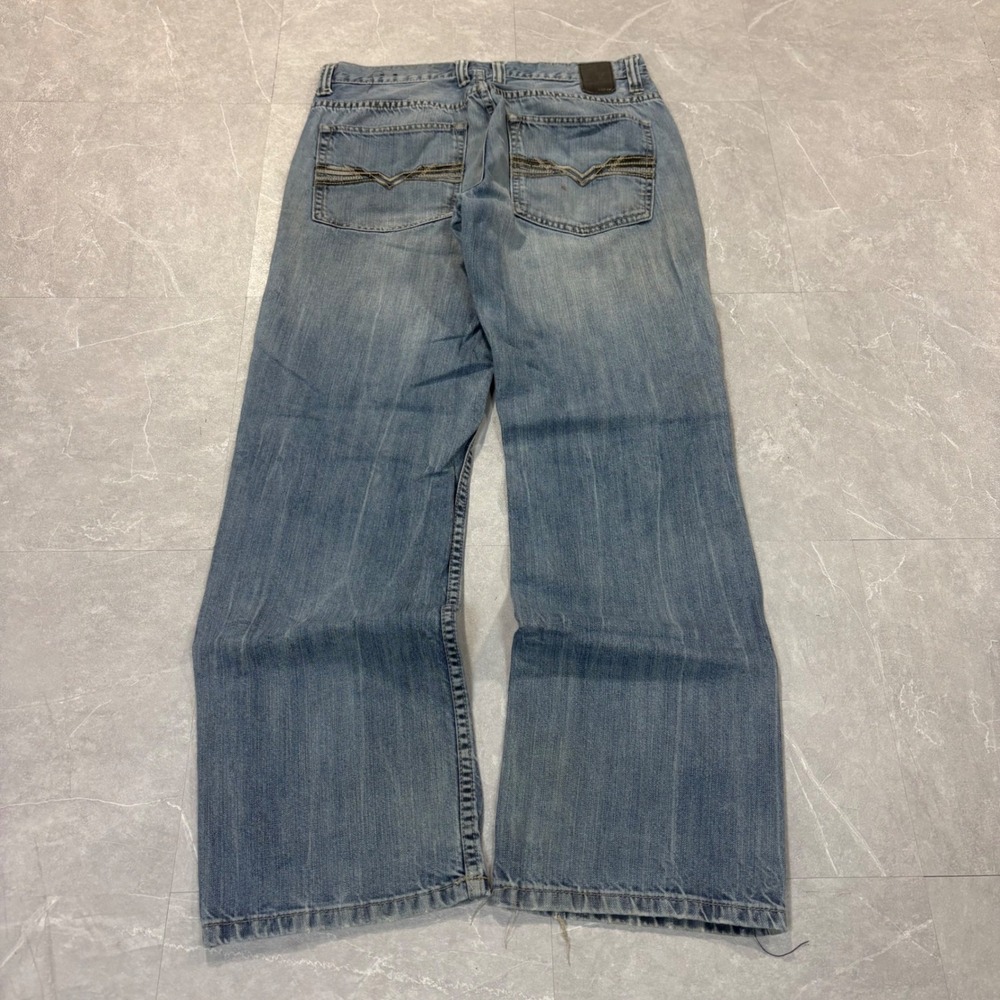 Helix Relaxed Straight Leg Jeans Mens 32x32 Light Wash Blue Denim Y2K Pants